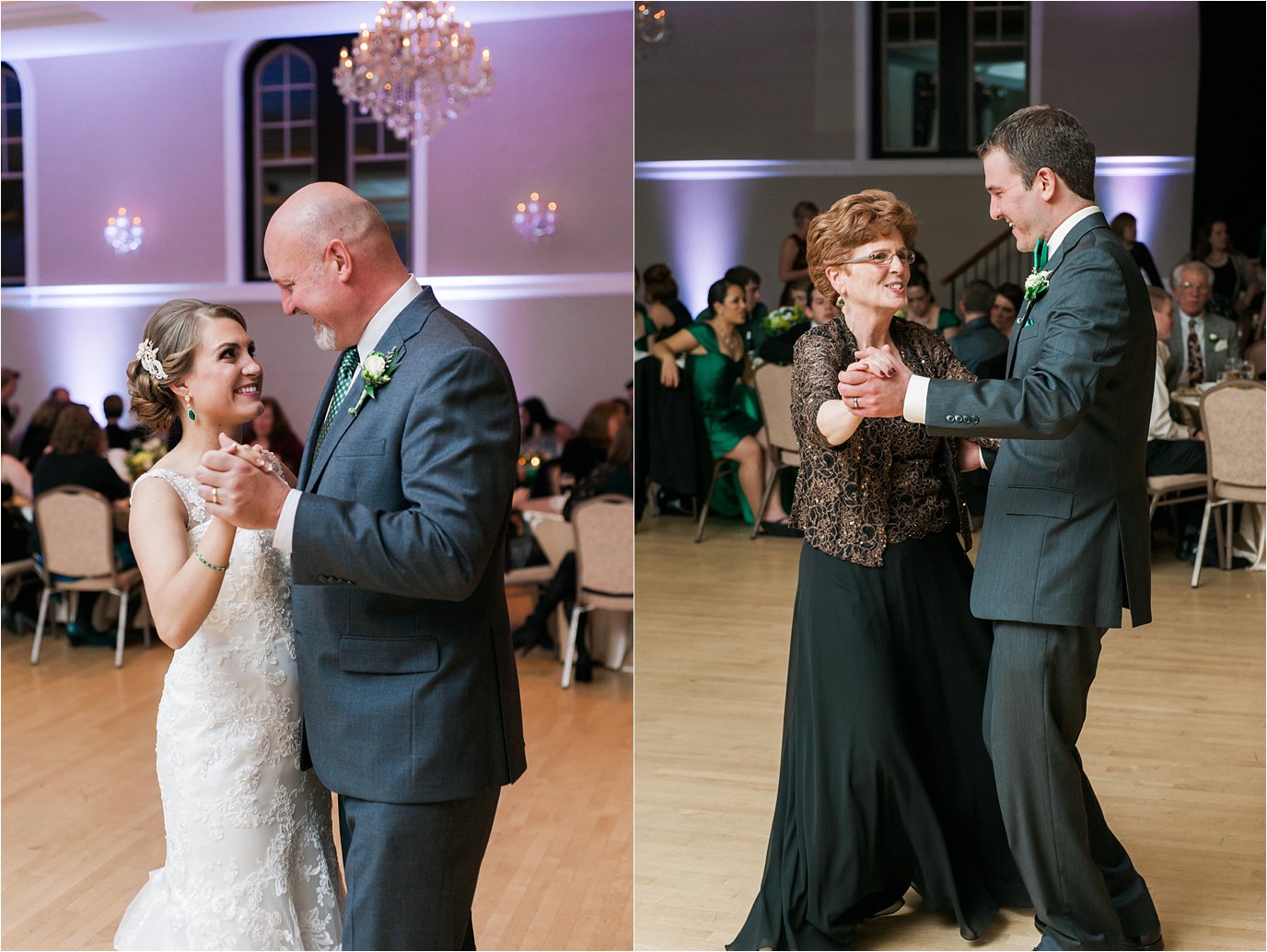 father-daughter and mother-son dancing