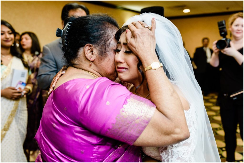 Bride hugs grandma